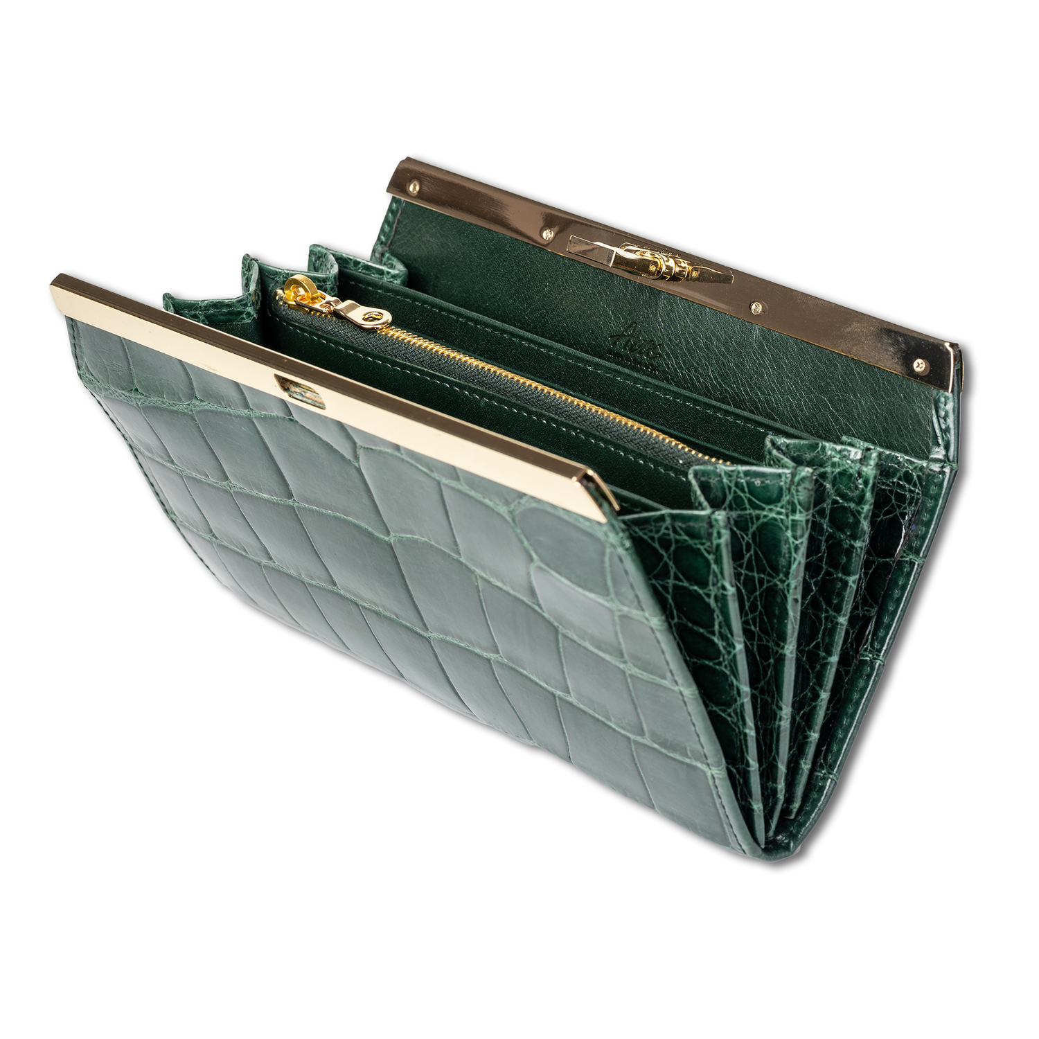 ◎FELLO◎ Cusco Accordion Wallet_SILVER Accordion Wallet in Classic Alligator — Abas